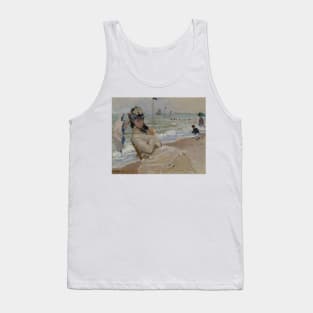 Camille on the Beach in Trouville by Claude Monet Tank Top